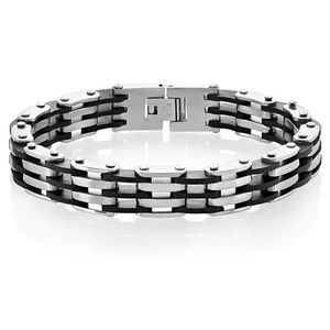 Stainless steel men’s link bracelet magnetic clasp